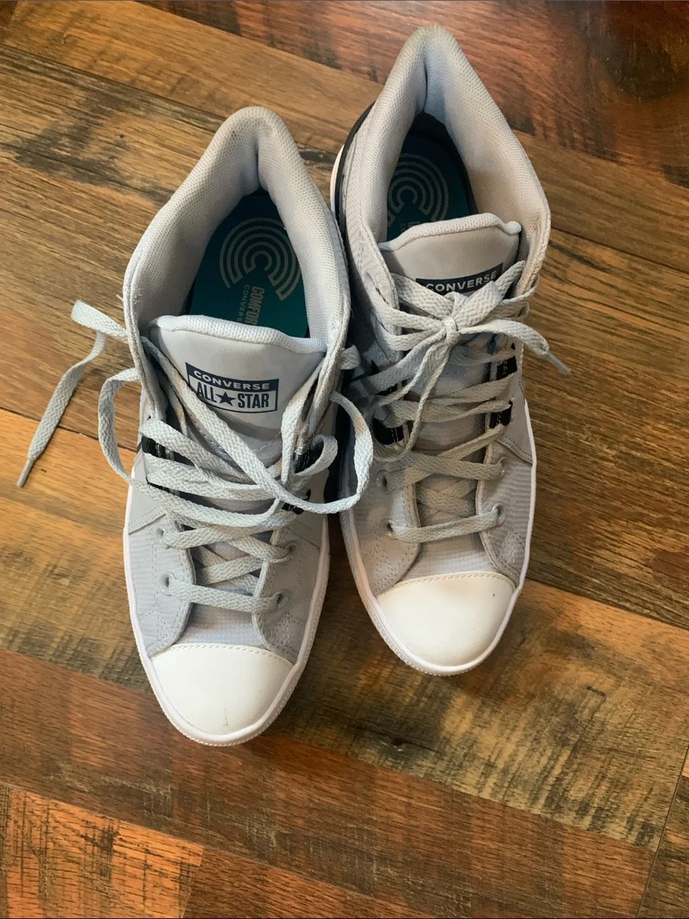 Converse Kids Gray High-Top Sneakers with White Toe Caps